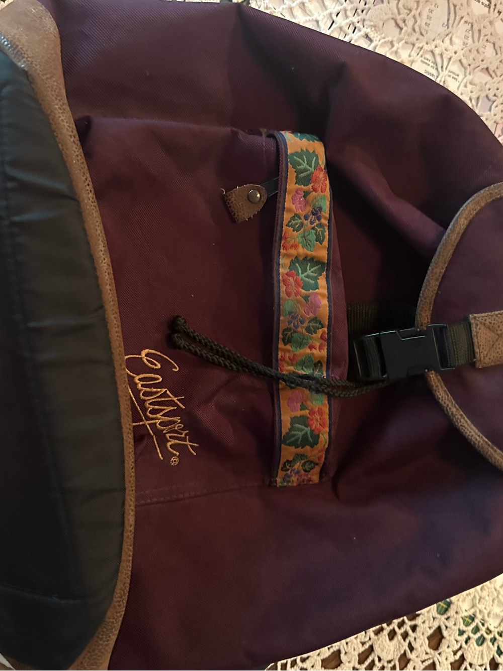 Burgundy Drawstring Backpack - Picture 4 of 7
